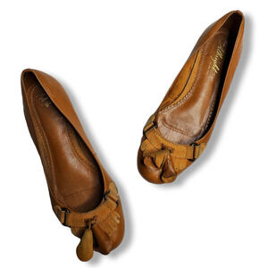 Miss Albright by Anthropologie Rosette Tassel Flats Tan Size 7.5